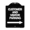 Signmission Customer and Visitor Parking W/ Right Arrow Heavy-Gauge Aluminum Sign, 24" x 18", BW-1824-24215 A-DES-BW-1824-24215 - alternate 1